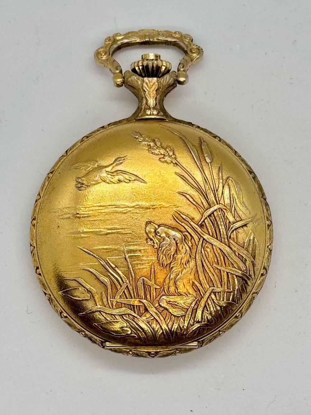 Vintage Brichot Swiss 17 Jewels Mechanical Pocket Watch Hunter Case Runs